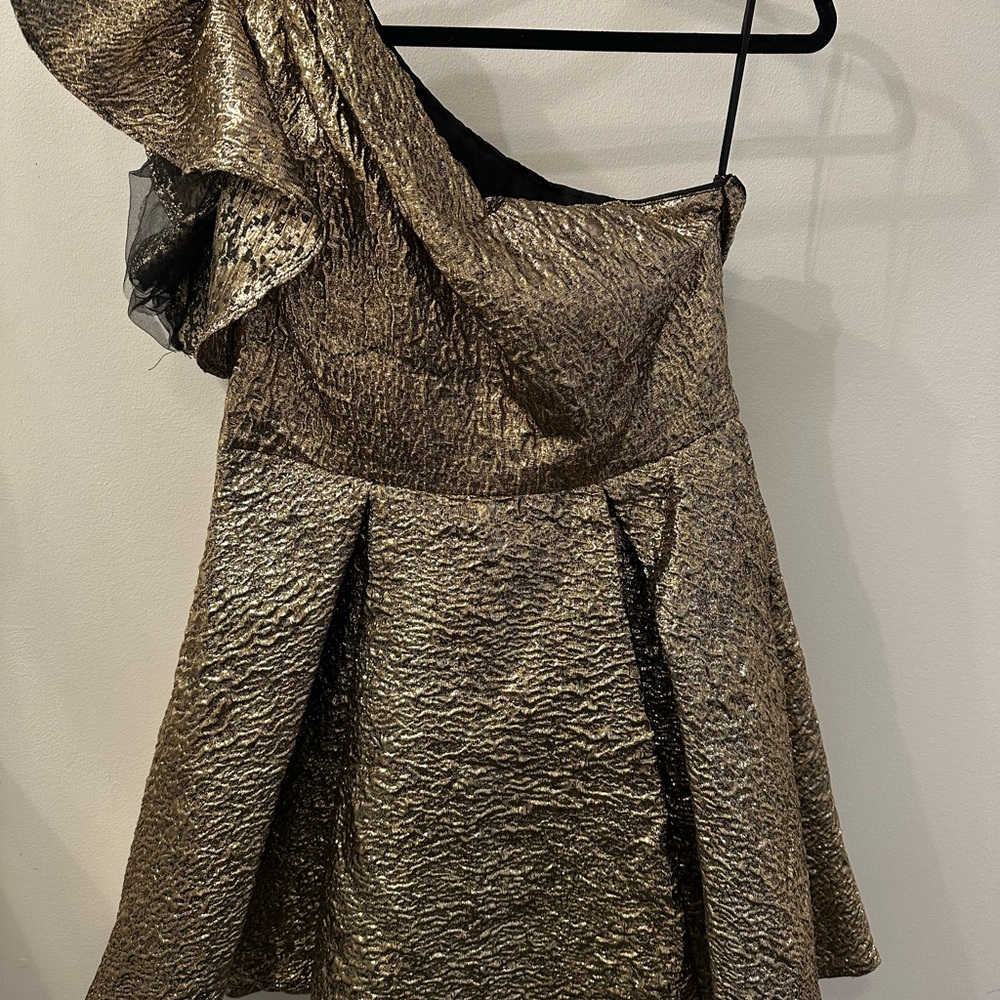 SHEIN Gold One-Shoulder Dress